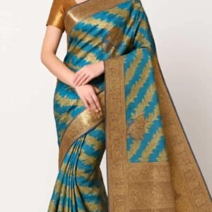 Royal Blue & Golden Zari Woven Banarasi Saree