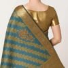Royal Blue & Golden Zari Woven Banarasi Saree - Image 3